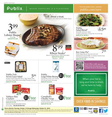 Publix Weekly Ad Products Oct 15 - Oct 20 2015