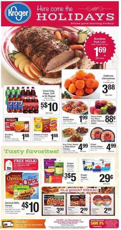 Kroger Ad Favorite Products Holiday Nov 27 2015