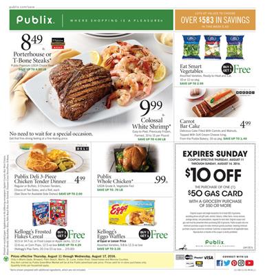 Publix Weekly Ad Aug 11 - 17 2016