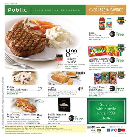 Publix Weekly Ad Aug 4 - Aug 10 2016
