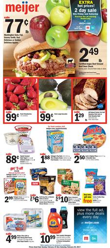 Food Deals Meijer Weekly Ad Feb 19 - 25 2017