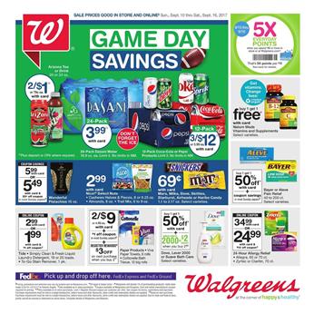 Walgreens Weekly Ad Game Day Sep 10 - 16 2017