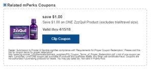 ZzzQuil or Unisom mPerk Coupon