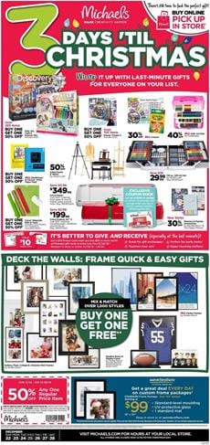 Michaels Weekly Ad Christmas Products Dec 22 28 2019
