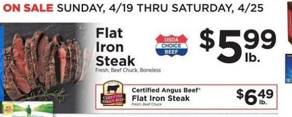 Shoprite Flat Iron Steak Deal