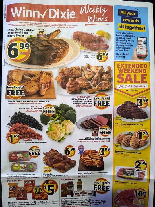 Winn Dixie Weekly Ad Preview Sep 30 - Oct 6, 2020