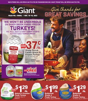Giant Thanksgiving Deals Nov 10 - 16, 2023