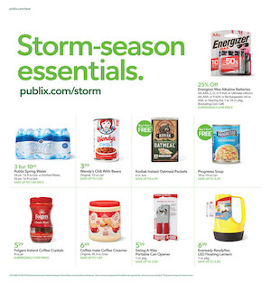 Publix Storm Essentials Jan 2 - 9, 2024